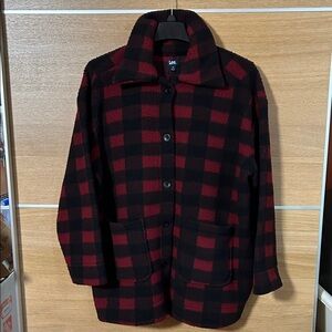 Lee cozy Checkered Red and Black Fleece Sherpa car coat - women’s Sz 1X